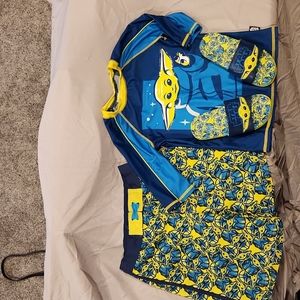 Boys Baby Yoda Swimsuit with shoes